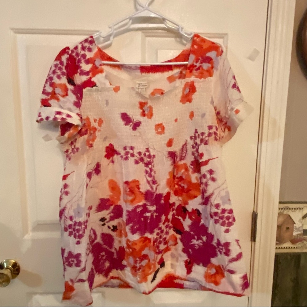 Lane Bryant Floral Women's Top - Pink and Orange